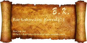 Bartakovics Kornél névjegykártya