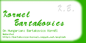 kornel bartakovics business card